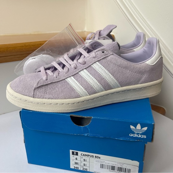 NWT Adidas Campus 80s Light Purple Sneakers leather , lavender - Picture 6 of 16